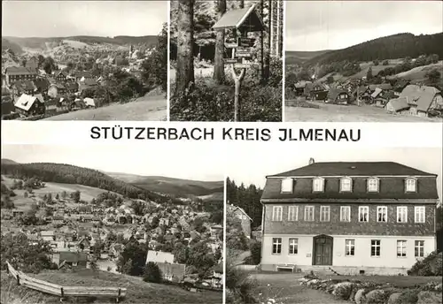 Stuetzerbach Teilansichten Wegweiser am Auerhahn Goethe Gedenkstaette Kat. Stuetzerbach