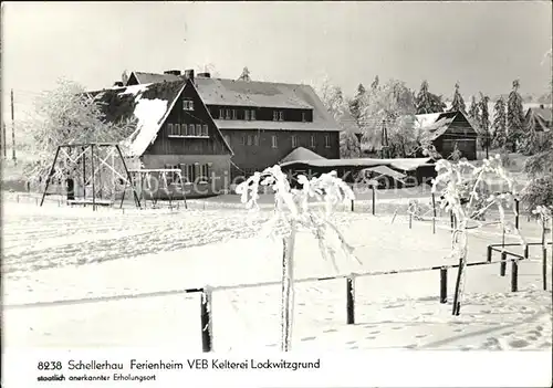 Schellerhau Ferienheim VEB Kelterei Lockwitzgrund Winterpanorama Handabzug Kat. Altenberg