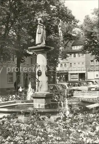 Schleusingen Marktbrunnen Standbild Graefin Elisabeth von Henneberg Kat. Schleusingen