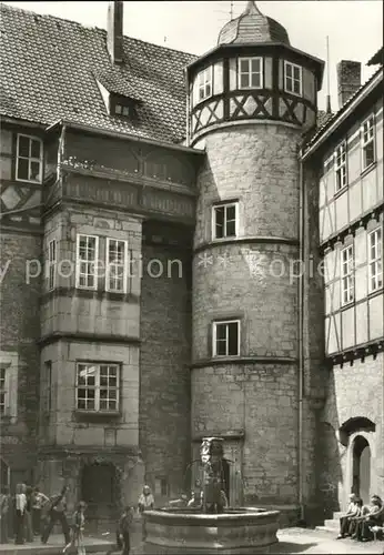 Schleusingen Schloss Bertholdsburg Schlosshof Brunnen Kat. Schleusingen