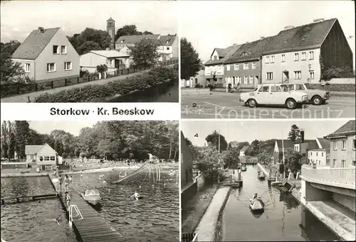 Storkow Mark Teilansicht Markt Freibad Storkower See Schleuse Kat. Storkow Mark