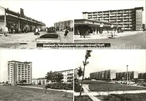 Stralsund Mecklenburg Vorpommern Neubaugebiet Knieper West und Nord Wohnblocks Hochhaeuser Kat. Stralsund