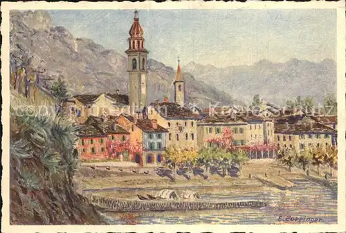 Ascona Lago Maggiore Kirche Kuenstlerkarte / Ascona /Bz. Locarno