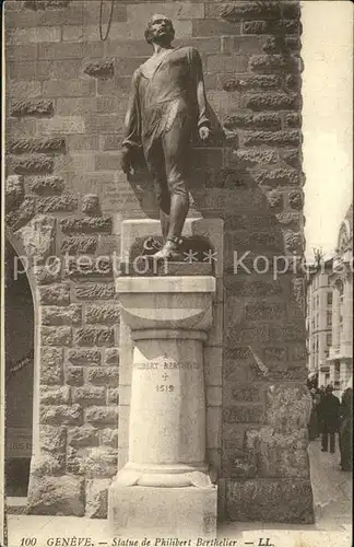 Geneve GE Statue de Philibert Berhelier Kat. Geneve