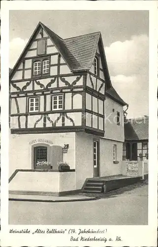 Bad Niederbreisig Weinstube Altes Zollhaus 14. Jhdt. Kupfertiefdruck Kat. Bad Breisig