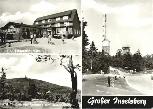 Inselsberg Schmalkalden Berggasthof Stoehr Blick vom Rennsteig Funkturm Kat. Schmalkalden