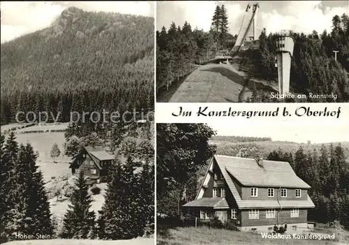 Oberhof Thueringen Hoher Stein Schanze am Rennsteig Waldgasthaus Kanzlersgrund Kat. Oberhof Thueringen