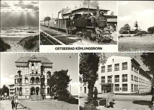 Kuehlungsborn Ostseebad Strand Molly auf dem Bahnhof Leuchtturm Erholungsheim Schloss am Meer  Kat. Kuehlungsborn