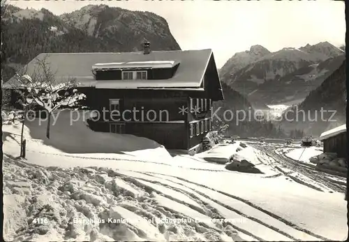 Schnepfau Vorarlberg Berghaus Kanisfluh Winterpanorama Kat. Schnepfau