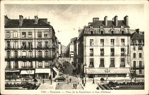 Rennes Place de la Republique et Rue d Orleans Kat. Rennes