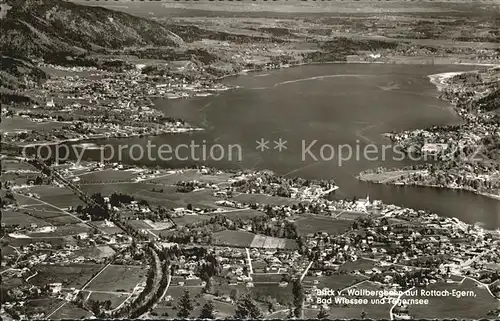 Rottach Egern Bad Wiessee und Tegernsee Fliegeraufnahme Kat. Rottach Egern