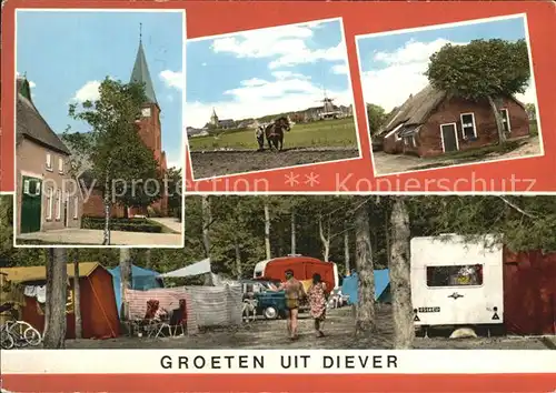 Diever Kirche Feldarbeit Pflug Campingplatz Kat. Diever