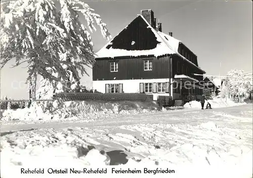 Neu Rehefeld Ferienheim Bergfrieden im Winter Handabzug