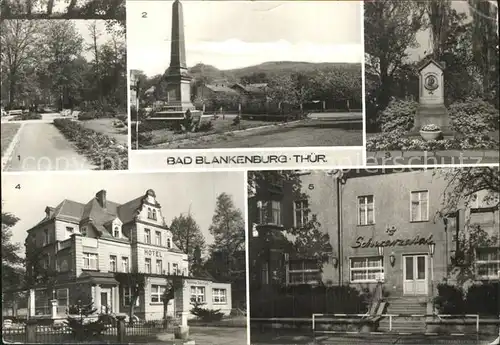 Bad Blankenburg Blick von Thaelmannstrasse zur Burg Greifenstein Froebel Denkmal Kat. Bad Blankenburg