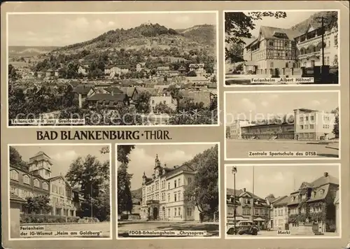 Bad Blankenburg Teilansicht Burg Greifenstein Ferienheime Sportschule  Kat. Bad Blankenburg
