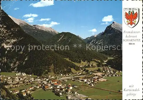 Scharnitz mit Hinterautal und Karwendelgebirge Fliegeraufnahme Kat. Scharnitz