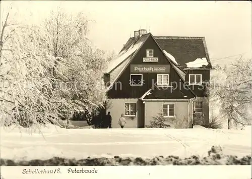 Schellerhau Peterbaude im Winter Handabzug Kat. Altenberg
