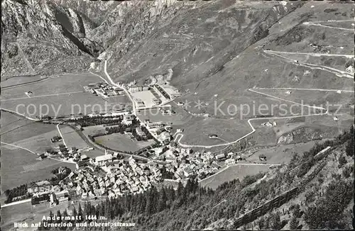 Andermatt mit Urnerloch und Oberalpstrasse Kat. Andermatt