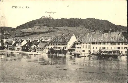 Stein Rhein Rheinpartie mit Schloss Hohenklingen Kat. Stein Rhein