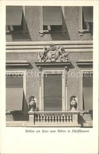 Schaffhausen SH Balkon am Haus zum Rueden Kat. Schaffhausen