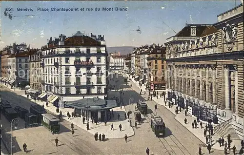 Geneve GE Place Chantepoulet Rue du Mont Blanc Kat. Geneve