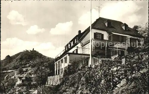 Rhoendorf Haus Adenauer mit Blick auf den Drachenfels Kat. Bad Honnef