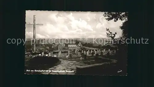 Mariawald Haus Ehrenfriedhof mit Trappistenkloster Mariawald Kat. Juelich