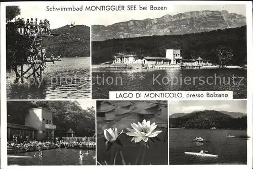 Bolzano Lago di Monticolo Schwimmbad Montiggler See Seerosen Kat. Bolzano