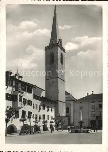 Caldaro Kaltern Platz Brunnen Kirche Kat. Kaltern am See Suedtirol