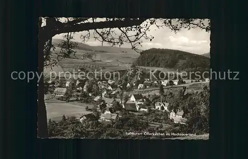 Oberkirchen Sauerland Panorama Blick zum Gasthof Schuette Luftkurort Kat. Schmallenberg