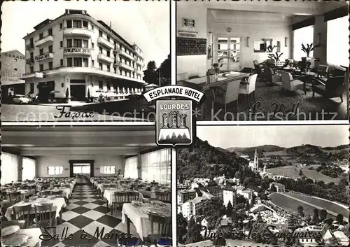 Lourdes Hautes Pyrenees Esplanade Hotel Facade Le Hall Salle a Manger les Sanctuaires Kat. Lourdes