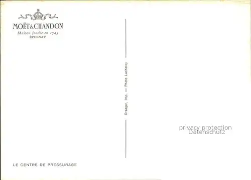 Epernay Marne Moet et Chandon Centre de Pressurage Champagne / Epernay /Arrond. d Epernay