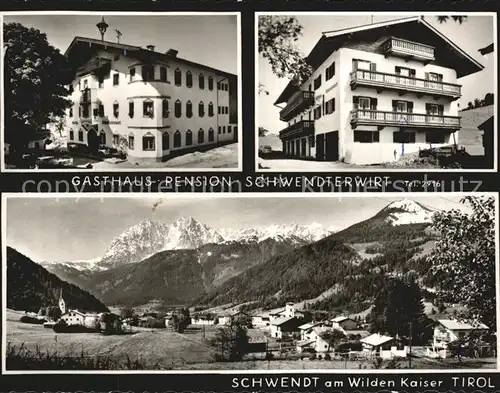 Schwendt Gasthaus Pension Schwendterwirt Gesamtansicht mit Alpenpanorama Kat. Schwendt