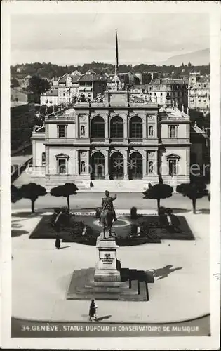 Geneve GE Statue Dufour Musikkonservatorium Kat. Geneve