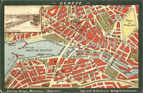 Geneve GE Stadtplan Kat. Geneve