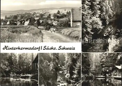 Hinterhermsdorf Teilansicht Waldschlucht Kat. Sebnitz