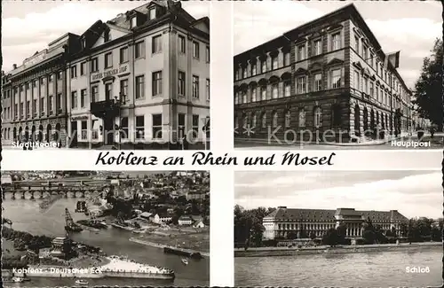 Koblenz Rhein Hauptpost Schloss Deutsches Eck Stadttheater Kat. Koblenz