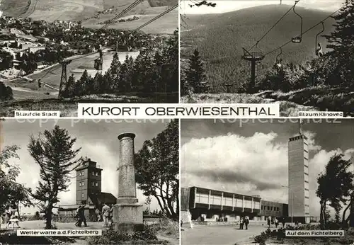 Oberwiesenthal Erzgebirge Teilansicht Wetterwarte Fichtelberg Blick zum Klinovek Kat. Oberwiesenthal