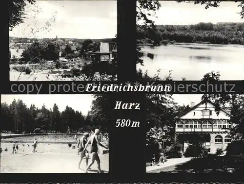 Friedrichsbrunn Harz Waldbad Gondelteich Kurpark Cafe Kat. Friedrichsbrunn