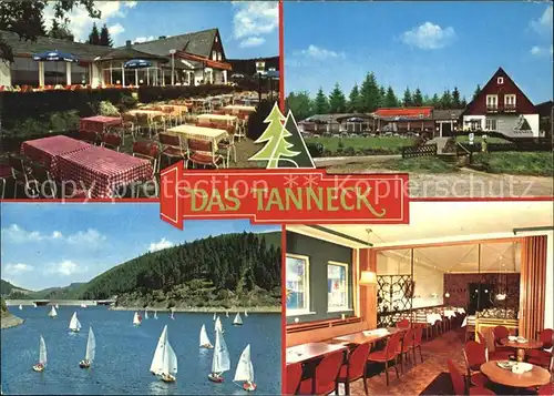 Schulenberg Oberharz Das Tanneck Hotel Restaurant Kaffeeterrasse See Kat. Schulenberg im Oberharz