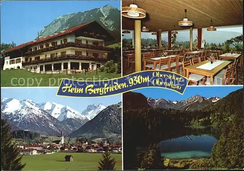 Oberstdorf Heim Bergfrieden Gastraum Panorama Bergsee Kat. Oberstdorf