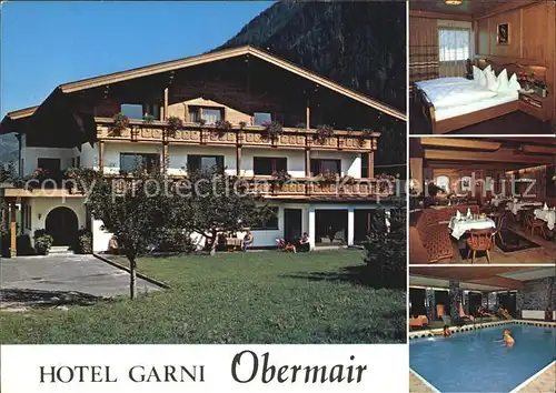 Mayrhofen Zillertal Hotel Garni Obermair Zimmer Gaststube Hallenbad Kat. Mayrhofen