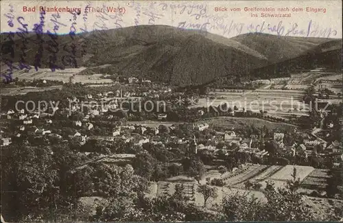 Bad Blankenburg Blick vom Greifenstein zum Eingang ins Schwarzatal Kat. Bad Blankenburg