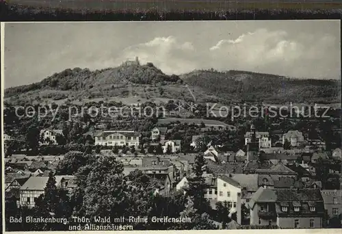 Bad Blankenburg Ruine Greifenstein Allianzhaeuser Kat. Bad Blankenburg