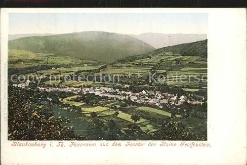 Bad Blankenburg Panorama von der Ruine Greifenstein Kat. Bad Blankenburg