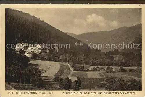 Bad Blankenburg Eingang Schwarzatal Sanatorium Schwarzeck Kat. Bad Blankenburg