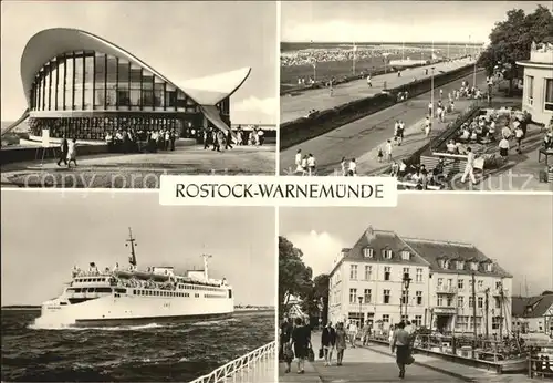 Warnemuende Ostseebad Gaststaette Teepott Strandpromenade Faehrschiff Warnemuende  Kat. Rostock