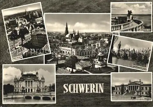 Schwerin Mecklenburg Markt Stadtblick Schweriner See Schloss Staatstheater Museum Kat. Schwerin