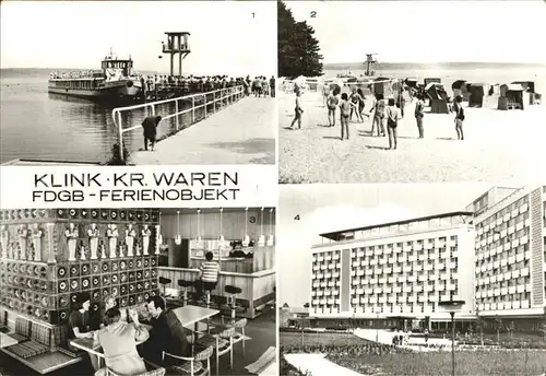 Klink Waren Mole Badestrand Dachcafe Erholungsheim Herbert Warnke  Kat. Klink Waren