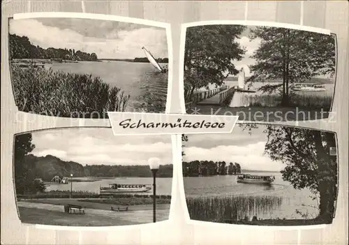 Scharmuetzelsee Panorama Anlegesteg Fahrgastschiffe Kat. Bad Saarow